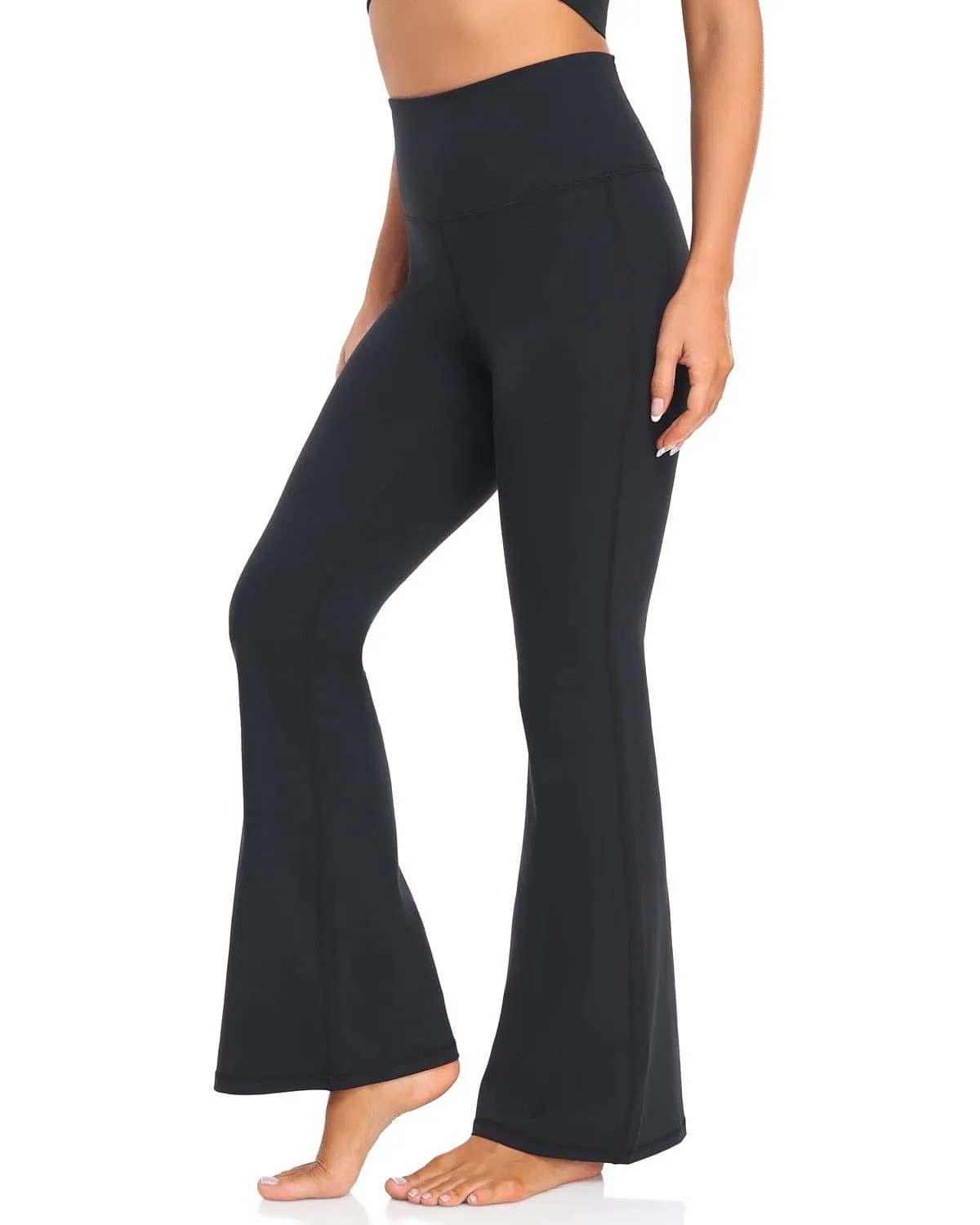 High Waisted Pockets Flare Leggings